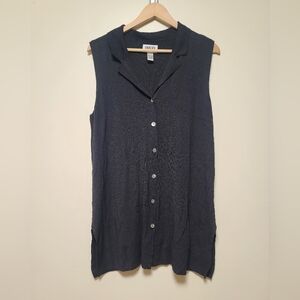 Chicos long silk blend grey vest brand size 3